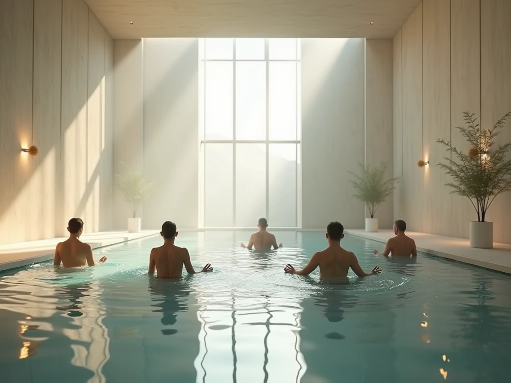 Soft geometric shapes suggesting a calm interior resting space